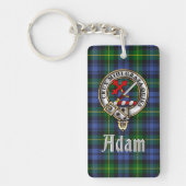 Adam Clan Badge/Tartan Rectangle Sleutelhanger (Voorkant)