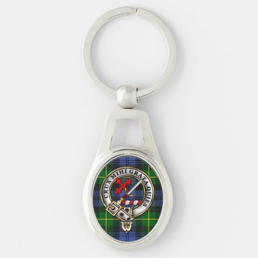 Adam Clan Badge & Tartan Sleutelhanger (Voorkant)