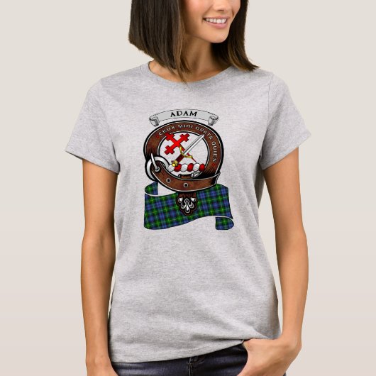 Adam Clan Badge & Tartan Vrouwen T-shirt (Voorkant)