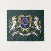 Adam Clan Badge & Unicorns met Tartan Wandkleed (Voorkant (horizontaal))