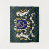 Adam Clan Badge & Unicorns met Tartan Wandkleed (Voorkant)