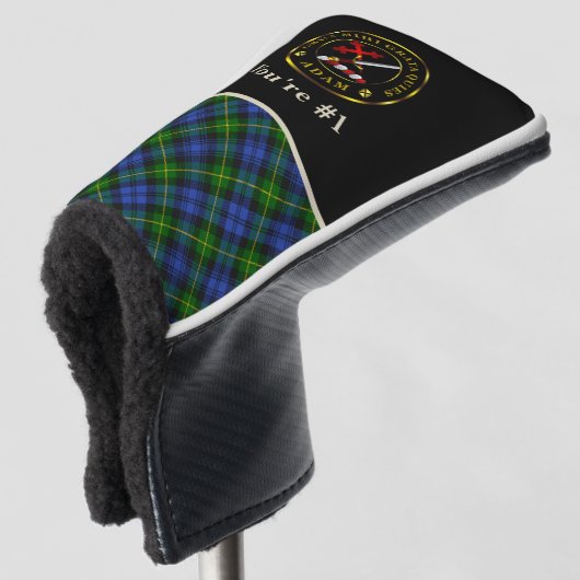 Adam Clan Crest Golf gepersonaliseerde putter Golfheadcover (3/4 voorkant)