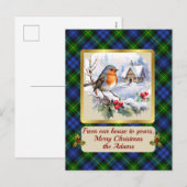 Adam Crest & Tartan w/Robin Gepersonaliseerde Xmas Feestdagenkaart (Voorkant / Achterkant)
