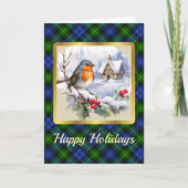 Adam Crest & Tartan w/Robin Gepersonaliseerde Xmas Kaart (Voorkant)
