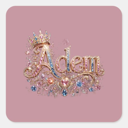 Adam Crown decoratieve wandklok Vierkante Sticker (Voorkant)