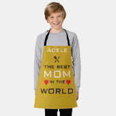 Adam de beste moeder ter wereld goud schort (Gedragen)