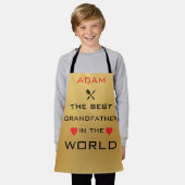 Adam de beste opa ter wereld goud schort (Gedragen)