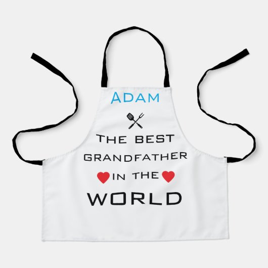 Adam de beste opa van de wereld schort (Voorkant)