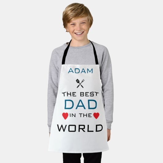 Adam de beste vader ter wereld wit schort (Gedragen)