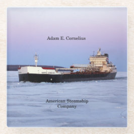 Adam E. Cornelius glass onderzetter Glazen Onderzetter