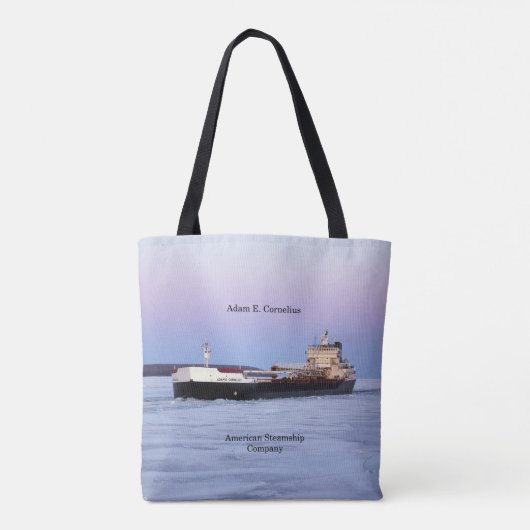 Adam E. Cornelius over de canvas tas (Achterkant)