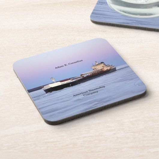 Adam E. Cornelius set van 6 plastic onderzetters (Linkerzijde)