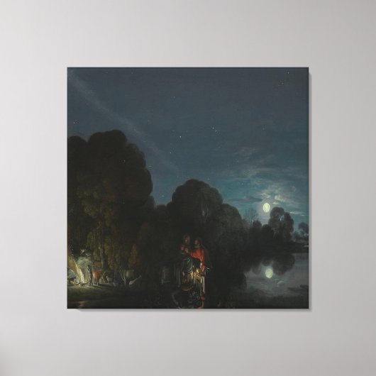 Adam Elsheimer De rest van de vlucht naar Egypte Canvas Afdruk (Voorkant)