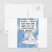 Adam en de Vooravond zijn uit naleving Briefkaart (Voorkant / Achterkant)