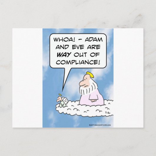 Adam en de Vooravond zijn uit naleving Briefkaart (Voorkant)