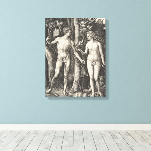 Adam en Eva, 1504 Canvas Afdruk (Insitu (Houten vloer))