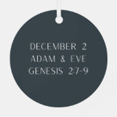 Adam en Eva Advent Jesse Boom Metalen Ornament (Achterkant)