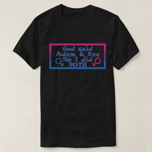 Adam en Eva Bisexual Pride T-shirt (Design voorkant)