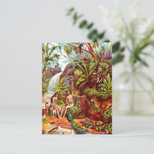 Adam en Eva briefkaart (Staand voorkant)