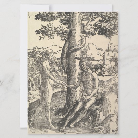 Adam en Eva: De Herfst van Man (Lucas van Leyden) Kaart (Voorkant)
