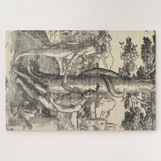 Adam en Eva: De Herfst van Man (Lucas van Leyden) Legpuzzel (Horizontaal)