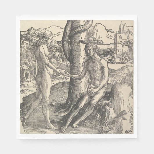 Adam en Eva: De Herfst van Man (Lucas van Leyden) Servet (Voorkant)