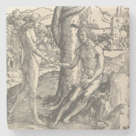 Adam en Eva: De Herfst van Man (Lucas van Leyden) Stenen Onderzetter