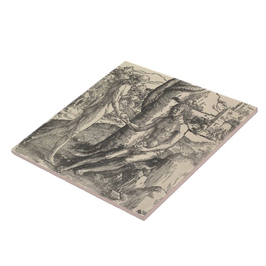 Adam en Eva: De Herfst van Man (Lucas van Leyden) Tegeltje (Zijkant)