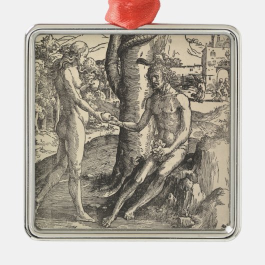 Adam en Eva: de zondeval (Lucas van Leyden) Metalen Ornament (Voorkant)
