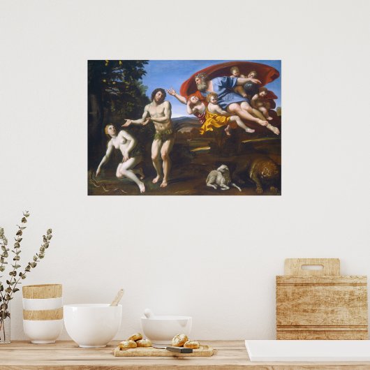 Adam en Eva - Domenichino Fine Art Poster (Keuken)