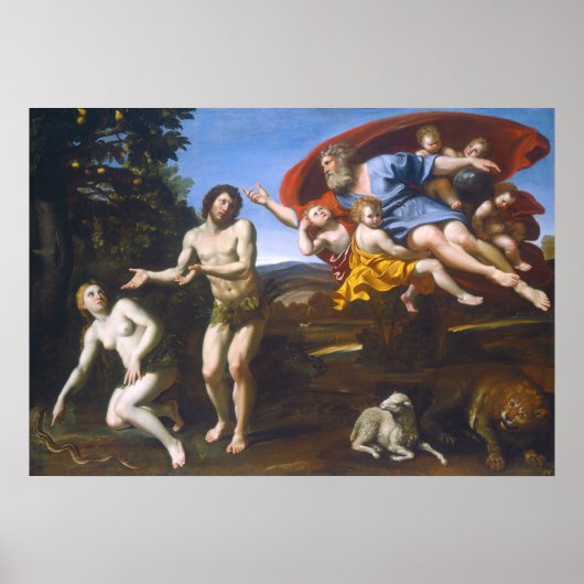 Adam en Eva - Domenichino Fine Art Poster (Voorkant)