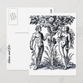 Adam en Eva en het Briefkaart van de Kennisboom (Voorkant / Achterkant)