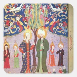 Adam en Eva en hun dertien tweelingen Vierkante Sticker