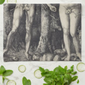 Adam en Eva Engraving door Albrecht Durer Theedoek (Gevouwen)