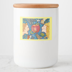 Adam en Eva ETEN EN DRANK ETIKETTERING Voedselcontainer Etiket