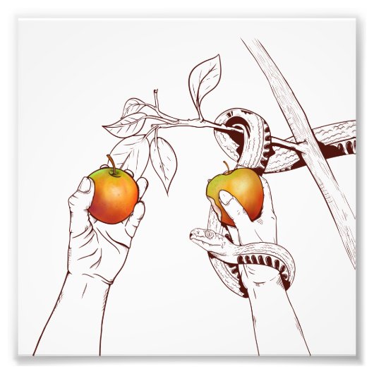 Adam en Eva Foto Afdruk (Voorkant)