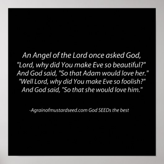 Adam en Eva Fun Christelijk Poster (Voorkant)