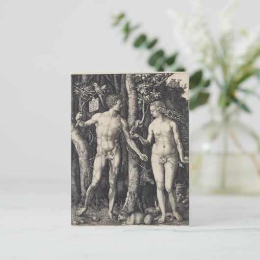 Adam en Eva, gegraveerd door Albrecht Durer Briefkaart (Staand voorkant)
