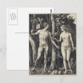 Adam en Eva, gegraveerd door Albrecht Durer Briefkaart (Voorkant / Achterkant)