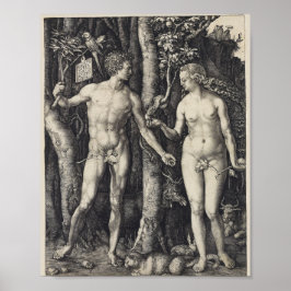Adam en Eva, gegraveerd door Albrecht Durer Poster
