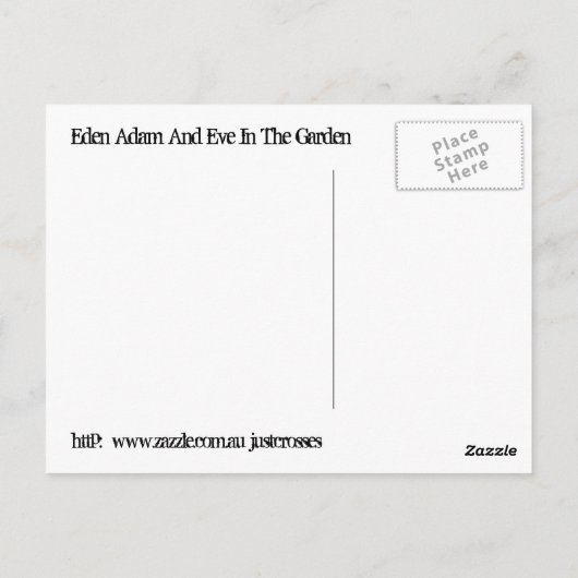 Adam en Eva in de tuin Briefkaart (Achterkant)