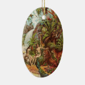 Adam en Eva in de tuin Keramisch Ornament (Rechts)