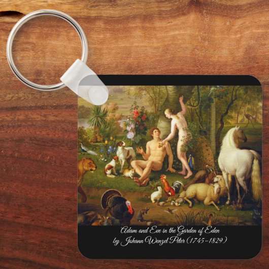 Adam en Eva in de Tuin Sleutelhanger (Voorkant)