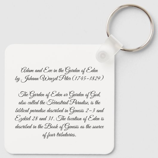 Adam en Eva in de Tuin Sleutelhanger (Achterkant)