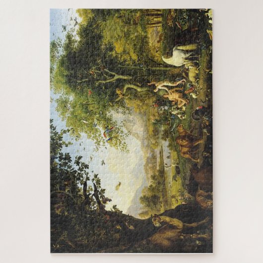 Adam en Eva in het aardse paradijs Legpuzzel (Verticaal)