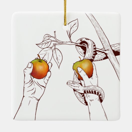 Adam en Eva Keramisch Ornament (Achterkant)