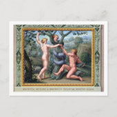 Adam en Eva met de Serpent, illustratie van t Briefkaart (Voorkant)