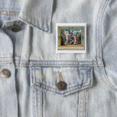 Adam en Eva met de Serpent, illustratie van t Vierkante Button 5,1 Cm (In situ)