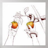 Adam en Eva met de slang Poster (Voorkant)