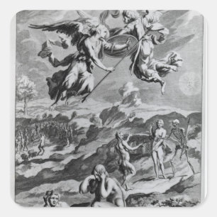 Adam en Eva na de Herfst Vierkante Sticker